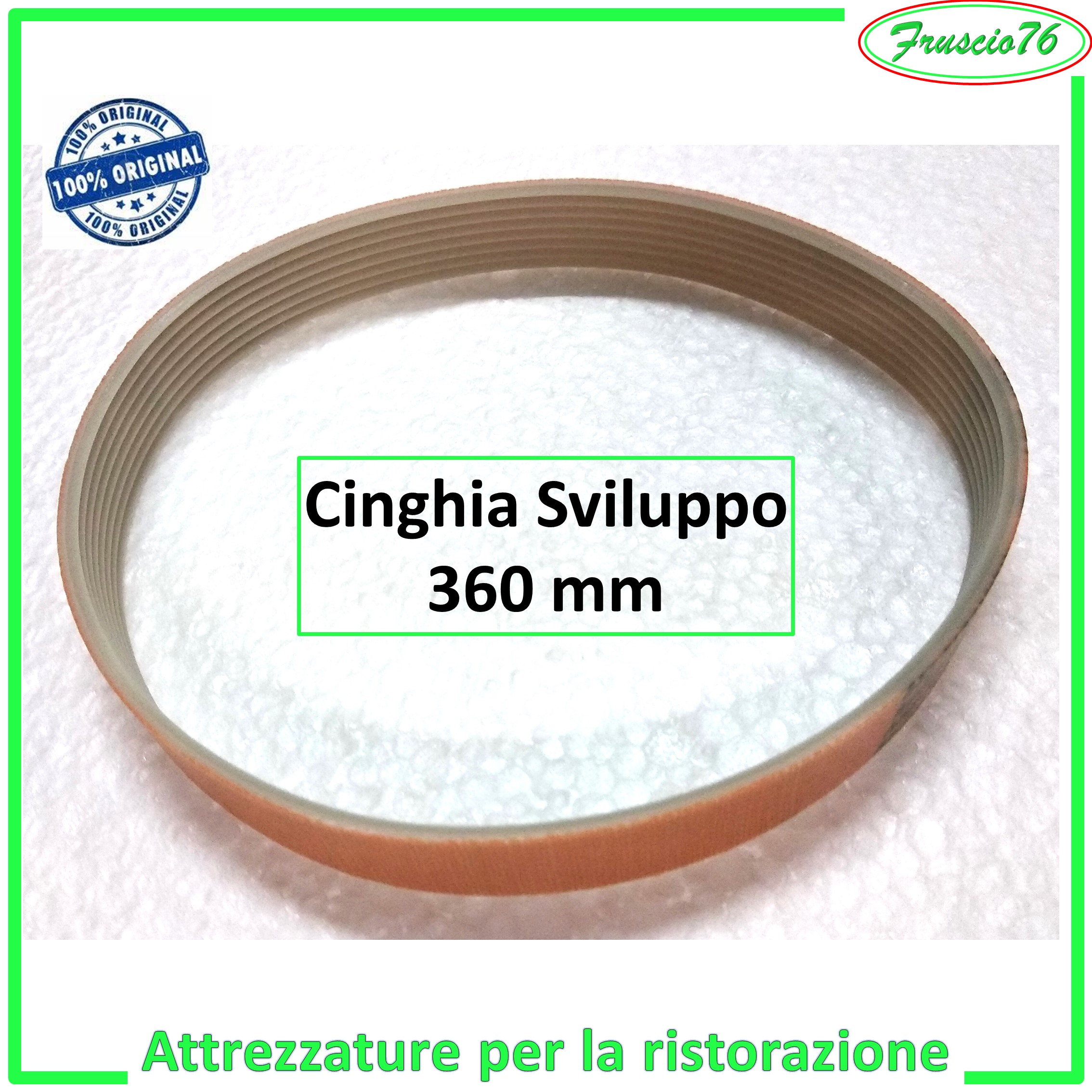CINGHIA per AFFETTATRICE TB2 360 MEGADYNE di Ricambio 8 Nervature ricambi h 16 mm